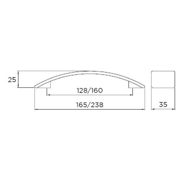 ACKLAM BOW Cupboard Handle - 2 sizes - 2 finishes (PWS H556/H867)