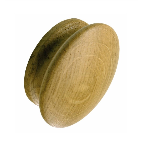 ARCHER WOODEN KNOB Cupboard Handle - 3 diameter sizes - LACQUERED CROFT OAK finish (PWS S87/CR)