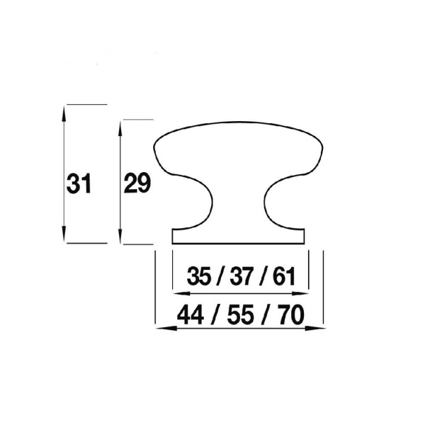 ARCHER WOODEN KNOB Cupboard Handle - 3 diameter sizes - LACQUERED CROFT OAK finish (PWS S87/CR)