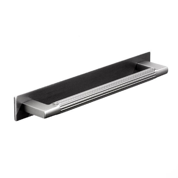 ARDEN FLUTED D c/w BACKPLATE Cupboard Handle - 160mm h/c size - 4 finishes (PWS H1183.160497)