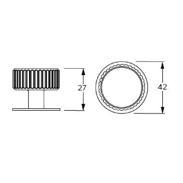 ARDEN FLUTED ROUND KNOB c/w BACKPLATE Cupboard Handle - 30mm diameter - 4 finishes (PWS K1138.30490)