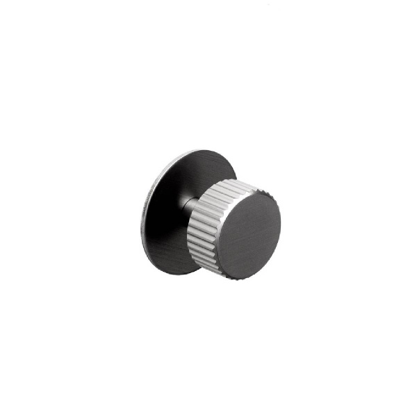 ARDEN FLUTED ROUND KNOB c/w BACKPLATE Cupboard Handle - 30mm diameter - 4 finishes (PWS K1138.30490)