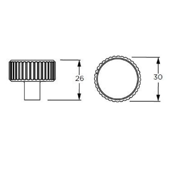 ARDEN FLUTED ROUND KNOB Cupboard Handle - 30mm diameter - 4 finishes (PWS K1138.30)