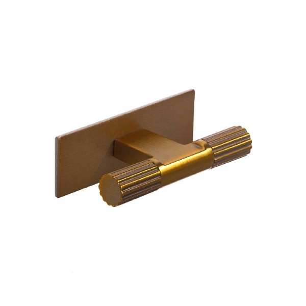 ARDEN FLUTED T KNOB c/w BACKPLATE Cupboard Handle - 70mm long - 4 finishes (PWS H1184.70496)