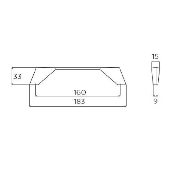 ASKERN D Cupboard Handle - 160mm h/c size - 2 finishes (PWS H1082/H1113)