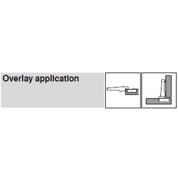 CLIP Top HINGE - 110 opening - OVERLAY (Unsprung) Standard Application (BLUM70T3550)