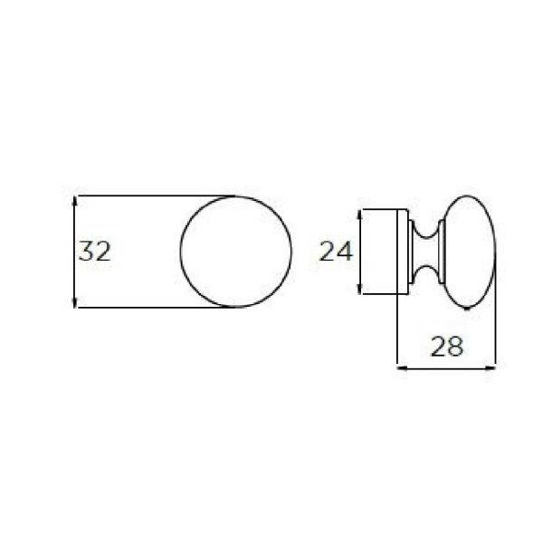 BARTON KNOB Cupboard Handle - 33mm diameter - 5 finishes (PWS K265/K1110.33)