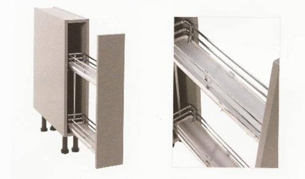 BASE PULL-OUT UNIT (Innostor Plus) to suit 150mm wide cabinet - 2 finishes (ECF IP2B150/IP4B150)