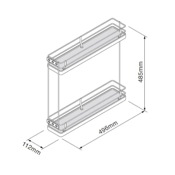 BASE PULL-OUT UNIT (Innostor Plus) to suit 150mm wide cabinet - 2 finishes (ECF IP2B150/IP4B150)