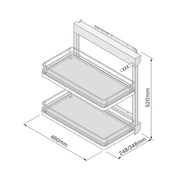 BASE PULL-OUT UNIT (Innostor Plus) to suit 300mm/400mm wide cabinets - 2 finishes (ECF IP2B/IP4B)