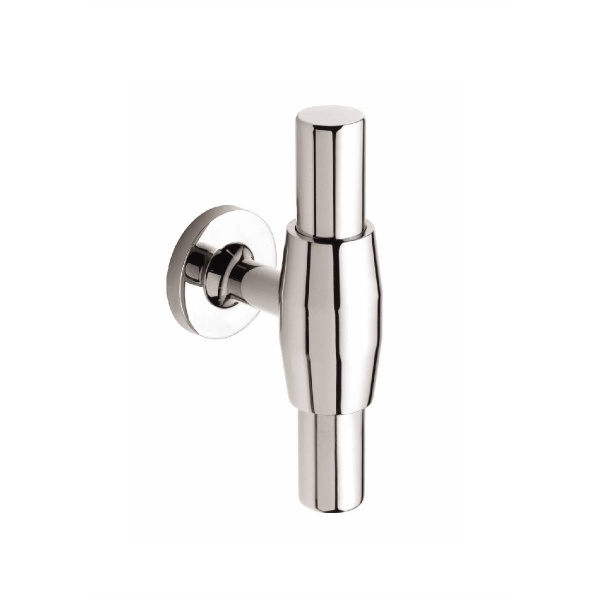 BEDFORD T KNOB Cupboard Handle - 72mm long - POLISHED BRIGHT NICKEL finish (PWS H884.72.BN)