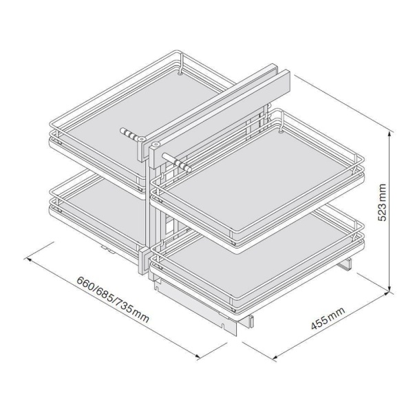 BLIND CORNER OPTIMISER (Innostor Plus) in 3 cabinet widths - 2 finishes (ECF IP2BCO/IP4BCO)