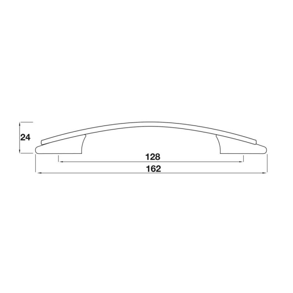 BOWES SQUARE BOW Cupboard Handle - 128mm h/c size - BRUSHED S/STEEL EFFECT finish (PWS H589.128.SS)