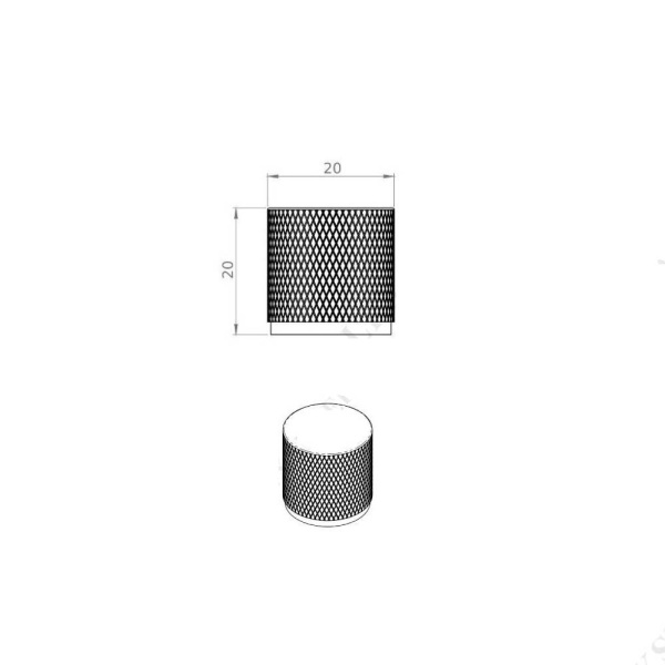 BRUNEL DIAMOND KNURLED KNOB Cupboard Handle - 2 sizes - Large or Small - 5 finishes (AW800)