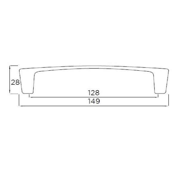 BURTON D Cupboard Handle - 128mm h/c size - BRUSHED STAINLESS STEEL EFFECT finish (PWS H334.128.SS)