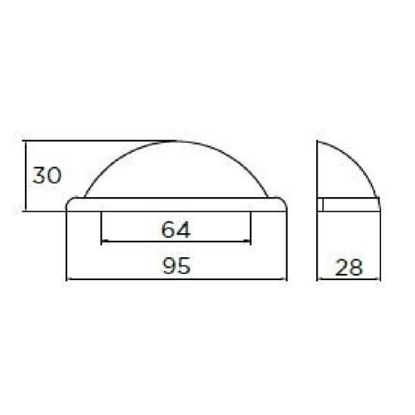 CLAREMONT CUP Cupboard Handle - 64mm h/c size - 3 finishes (PWS H1105.64)