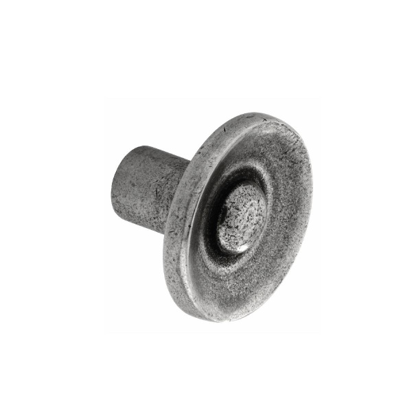 CLEEVE ROUND KNOB Cupboard Handle - 37mm diameter - RAW PEWTER finish (PWS K791.37.PE)