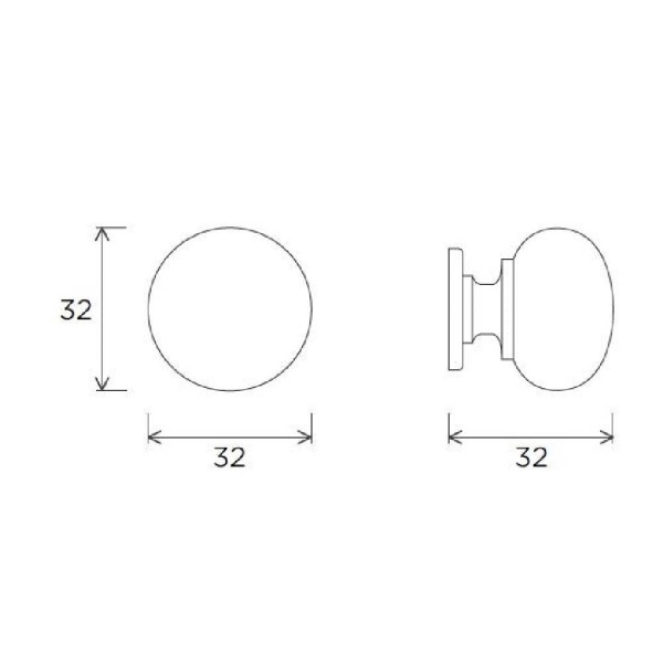 COLLINGWOOD KNOB Cupboard Handle - 32mm diameter - 4 finishes (PWS K1128.32)