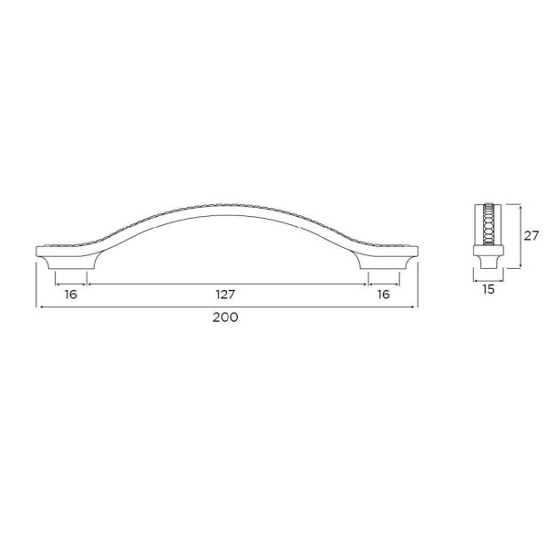 CRYSTAL BOW Cupboard Handle - 160mm h/c size - POLISHED CHROME & CRYSTAL EFFECT finish (PWS KDH3008)