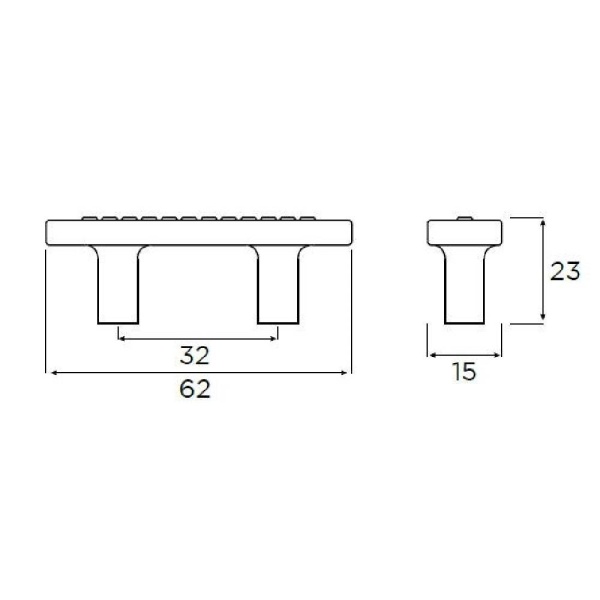 CRYSTAL T BAR Cupboard Handle - 32mm h/c size - POLISHED CHROME & CRYSTAL EFFECT finish (PWS KDH3009)