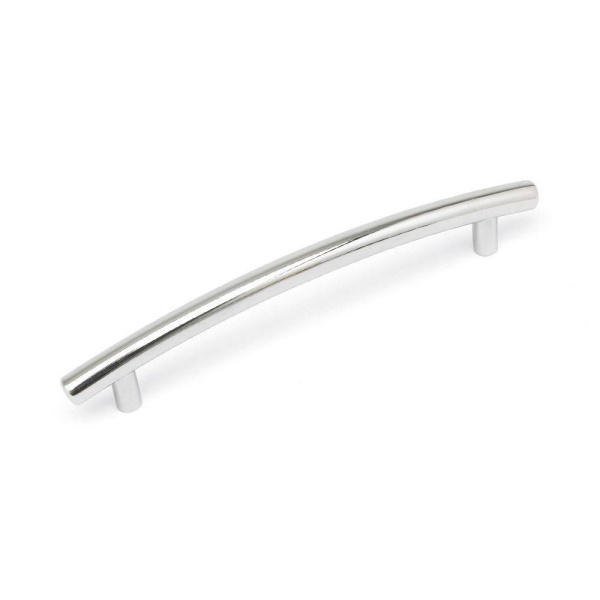 CURVED Rod Cupboard Handle - 128mm h/c size - 2 finishes (ECF FF59628)