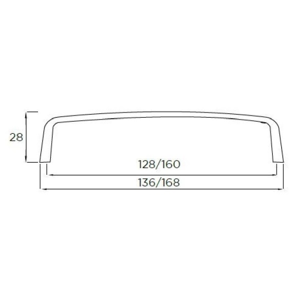 DANBY D Cupboard Handle - 2 sizes - POLISHED STAINLESS STEEL EFFECT finish (PWS H004/H005.SF)