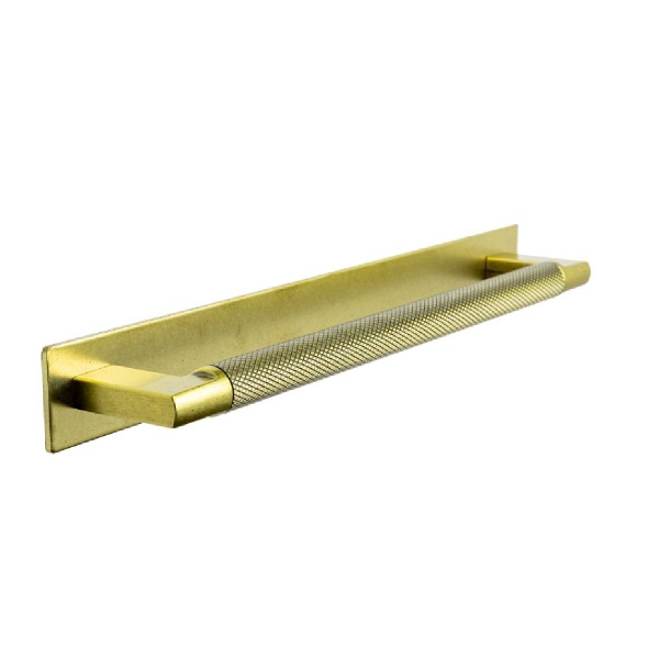 DIDSBURY KNURLED BAR c/w BACKPLATE Cupboard Handle - 2 sizes - 4 finishes (PWS H1140.160497 / 192491)