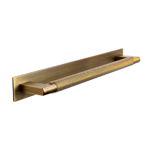 DIDSBURY KNURLED BAR c/w BACKPLATE Cupboard Handle - 2 sizes - 4 finishes (PWS H1140.160497 / 192491)