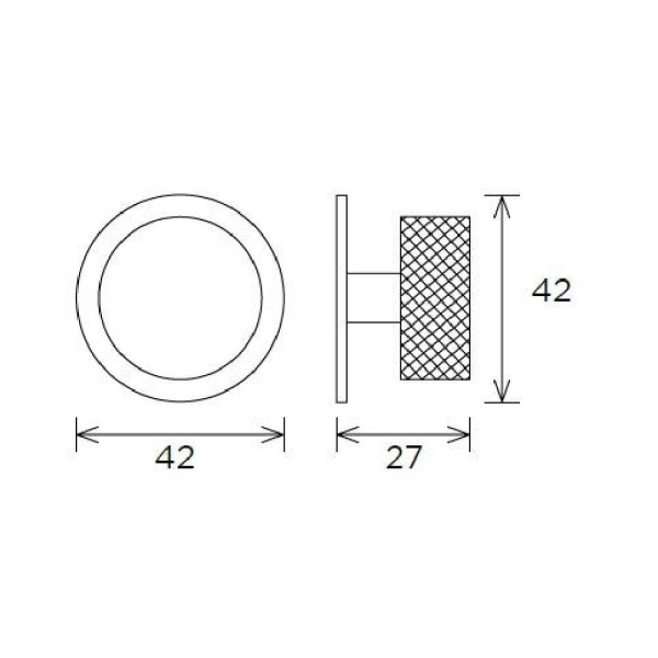 DIDSBURY KNURLED KNOB c/w BACKPLATE Cupboard Handle - 33mm diameter - 4 finishes (PWS K1120.33490)