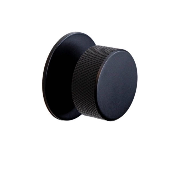 DIDSBURY KNURLED KNOB c/w BACKPLATE Cupboard Handle - 33mm diameter - 4 finishes (PWS K1120.33490)