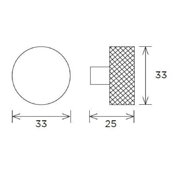 DIDSBURY KNURLED KNOB Cupboard Handle - 33mm diameter - 4 finishes (PWS K1120.33)