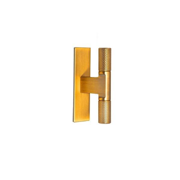 DIDSBURY KNURLED T KNOB c/w BACKPLATE Cupboard Handle - 72mm long - 4 finishes (PWS H1158.72B496)