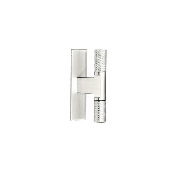 DIDSBURY KNURLED T KNOB c/w BACKPLATE Cupboard Handle - 72mm long - 4 finishes (PWS H1158.72B496)