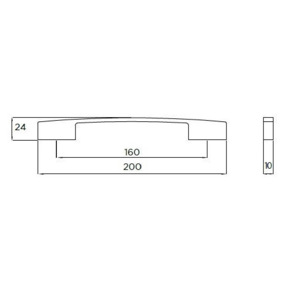 ELWICK D Cupboard Handle - 160mm h/c size -BRUSHED STAINLESS STEEL EFFECT finish (PWS H733.160.SS)