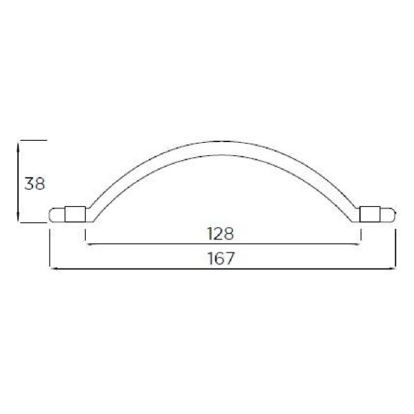 ENSOR STRAP Cupboard Handle - 128mm h/c size - RAW PEWTER finish (PWS H307.128.PE)