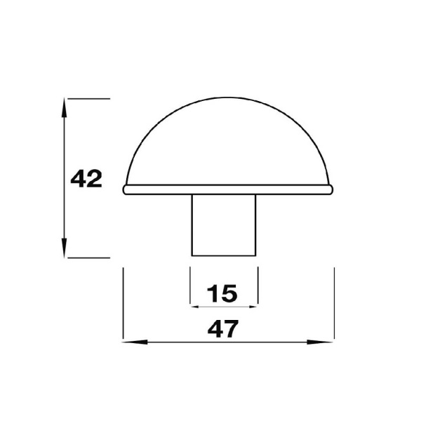 EYDON KNOB Cupboard Handle - 47mm diameter - RAW PEWTER finish (PWS K489.47.PE)