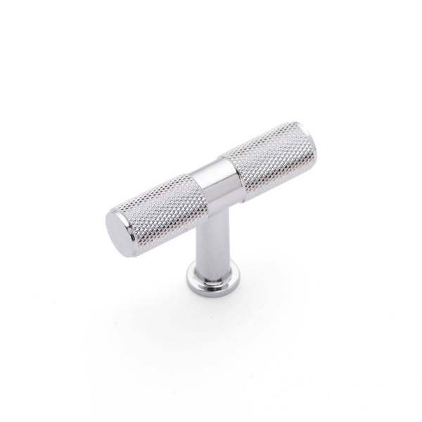 FENDER KNURLED T Bar Knob Cupboard Handle - 50mm long - 3 finishes  (ECF FF13950)