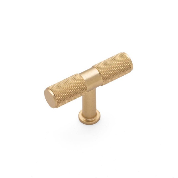 FENDER KNURLED T Bar Knob Cupboard Handle - 50mm long - 3 finishes  (ECF FF12550)