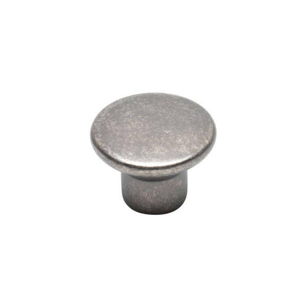 FINSBURY Round Knob Cupboard Handle - 35mm diameter - PEWTER finish (ECF FF12335)