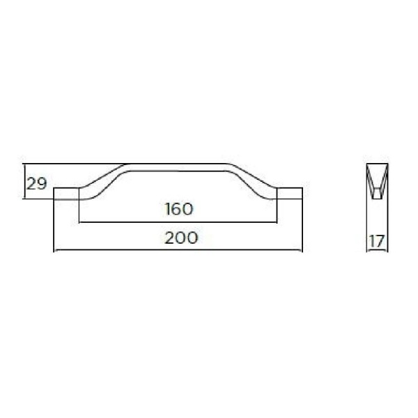 FLEET STRAP Cupboard Handle - 160mm h/c  size - 2 finishes (PWS H1066.160)