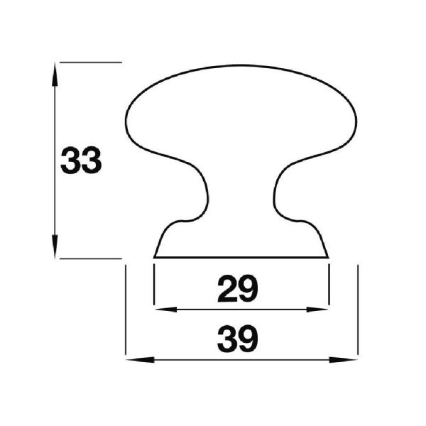 GATES CERAMIC PLAIN KNOB Cupboard Handle - 39mm diameter - 2 finishes (PWS SP7/39 & SP7/39CR)