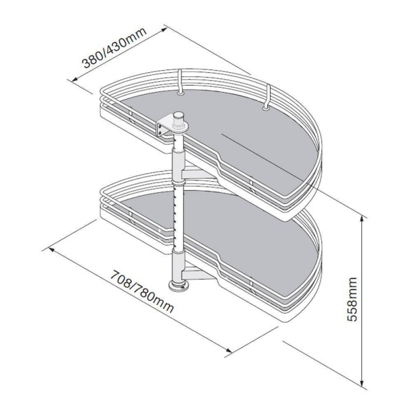 1/2 CAROUSEL SET (Innostor Plus) - in 2 cabinet widths - 2 finishes (ECF IP2/IP4CC290 & IP2/IP4CC210)