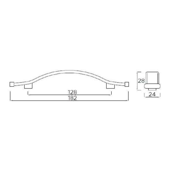 HAMPSHIRE STRAP Cupboard Handle - 128mm h/c size - POLISHED PEWTER finish (PWS H887.128.PE)