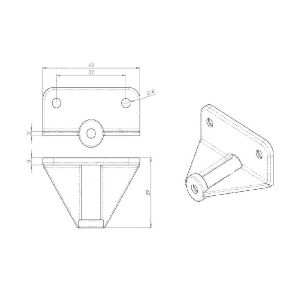 HANDLE ADAPTER for SLIDING and FOLDING DOOR HANDLES - 26mm high - 2 finishes (AW899)