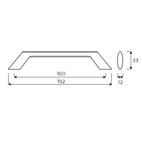 HAXBY D Cupboard Handle - 160mm h/c size - 3 finishes (PWS H1114.160)