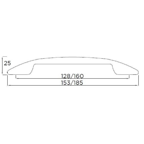 HEALEY BRIDGE D Cupboard Handle - 2 sizes - 2 finishes (PWS 8/965)