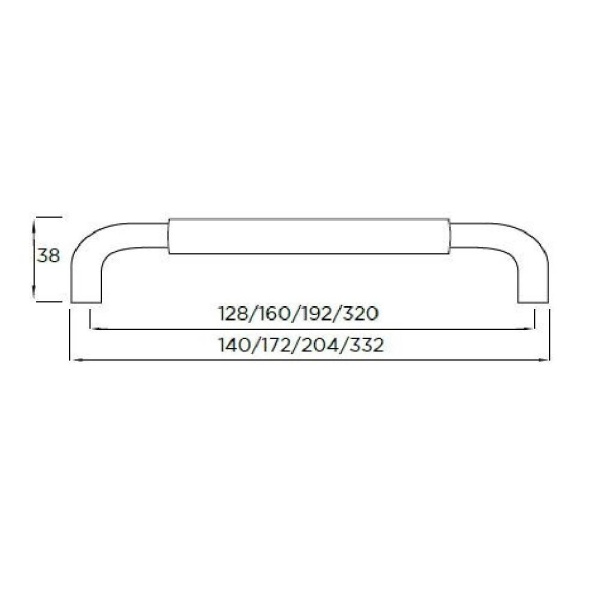 HENDON BAR Cupboard Handle - 4 sizes - BRUSHED S/STEEL EFFECT & CHROME finish (PWS H849 / H850 / H851 / H852)