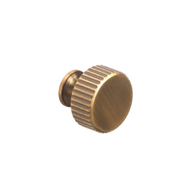 HENLEY FLUTED ROUND KNOB Cupboard Handle - 30mm diameter - 4 finishes (PWS K1137.30)