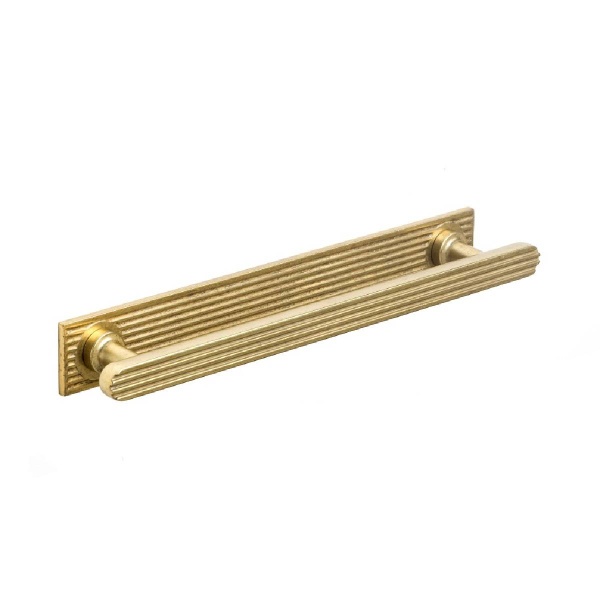 HENLEY FLUTED T BAR c/w BACKPLATE Cupboard Handle - 160mm h/c size - 4 finishes (PWS H1181.160498)