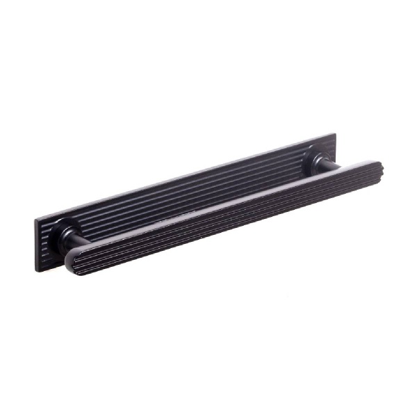 HENLEY FLUTED T BAR c/w BACKPLATE Cupboard Handle - 160mm h/c size - 4 finishes (PWS H1181.160498)